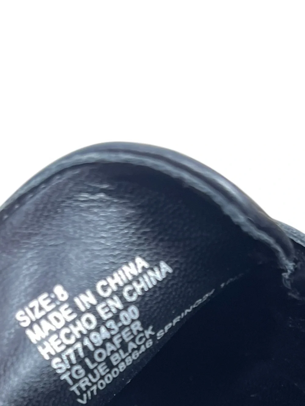 GAP Black Leather Lug Sole Loafers with Gold Accent Size 8
